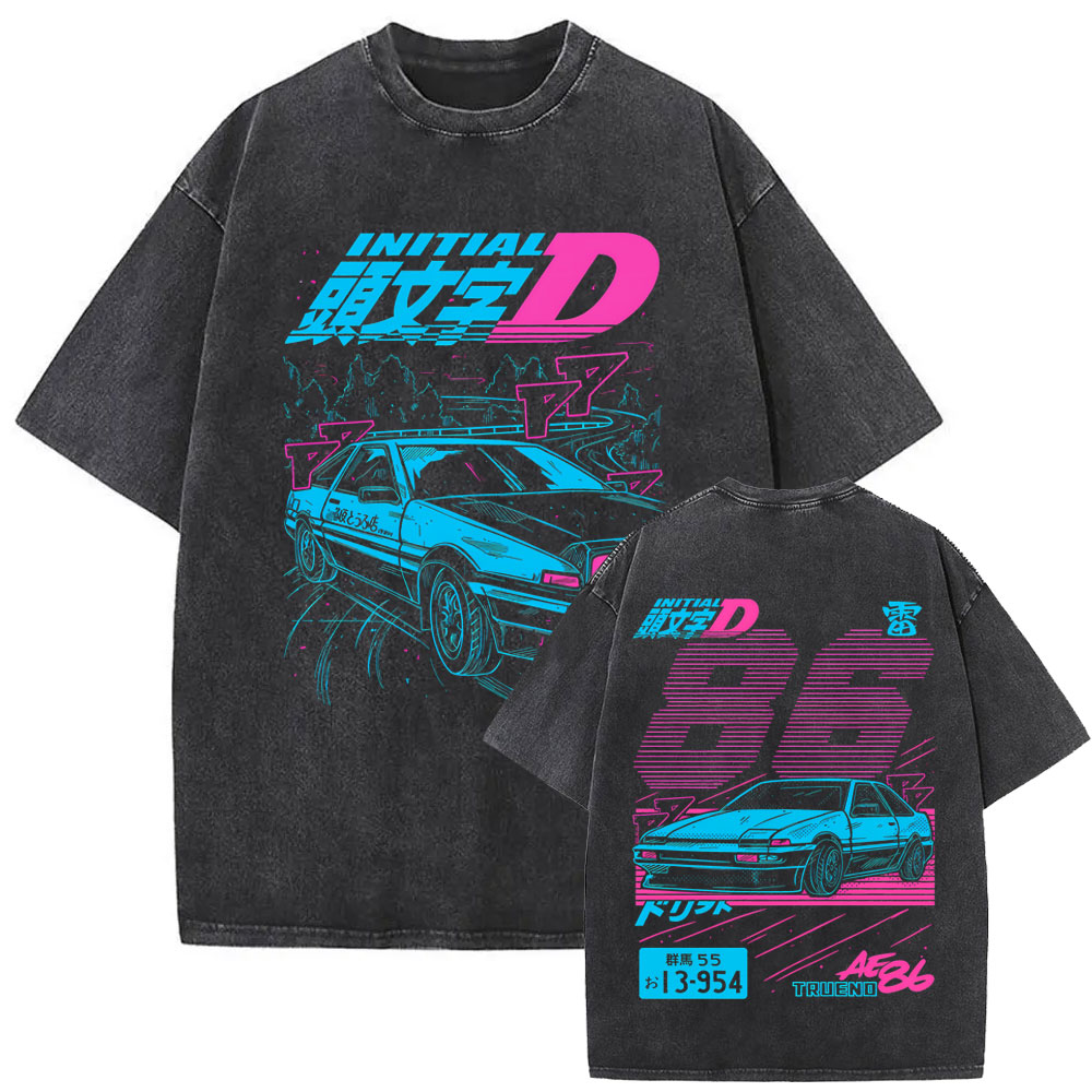 Anime Merch Shopping - Kaos Vintage Anime Initial D Drift