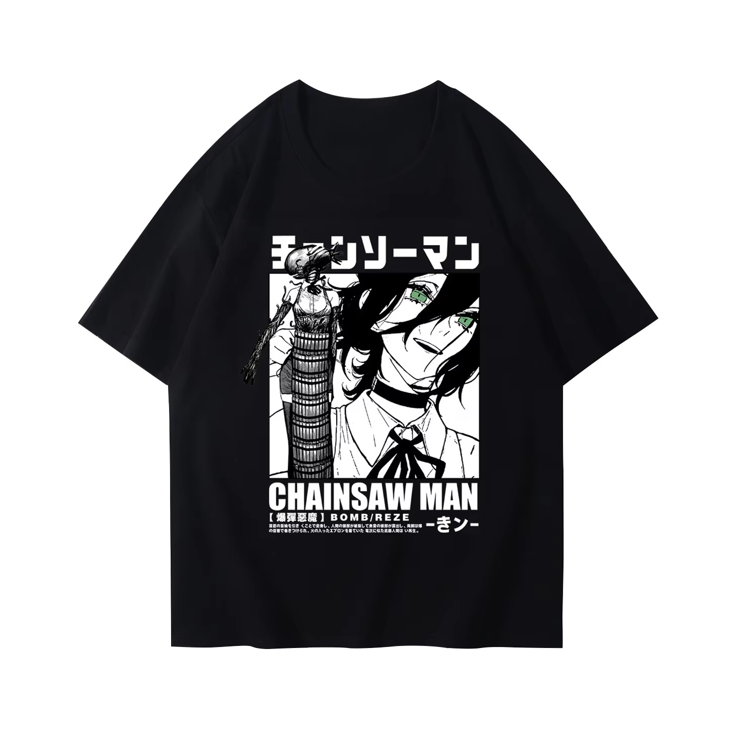 Anime Merchandise T-Shirts - Kaos Chainsaw Man Musim Gugur dan