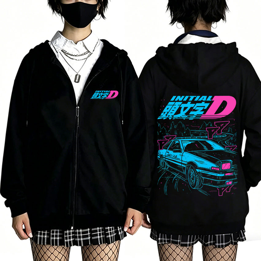 Anime Merch Shopping - Hoodie Zipper Anime Initial D Drift