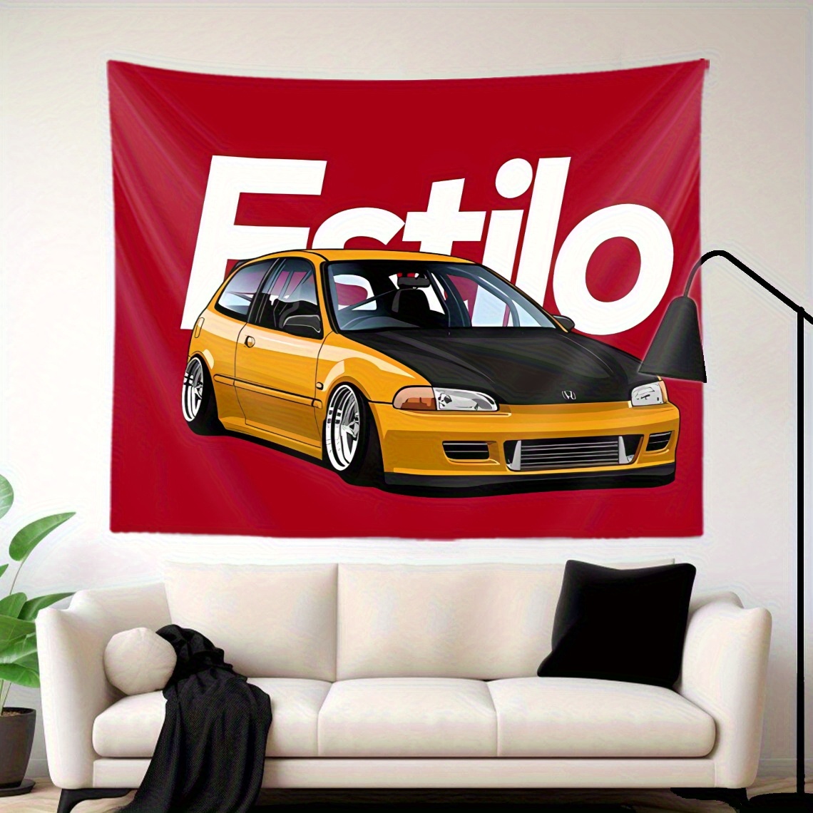 Wall Scroll Tapestry - Permadani Otomotif Honda Civic Kuning Hitam