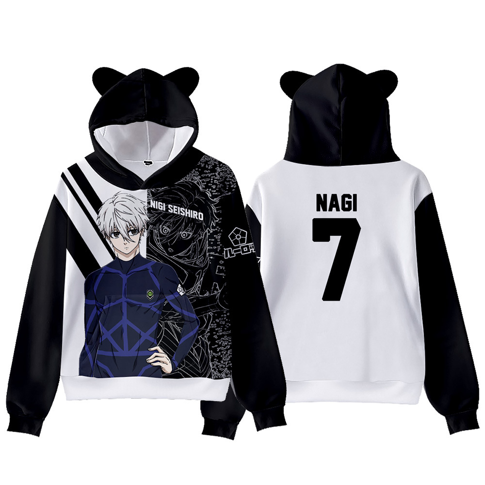 Anime Merchandise Hoodie - Hoodie Pullover Telinga Kucing Blue Prison,