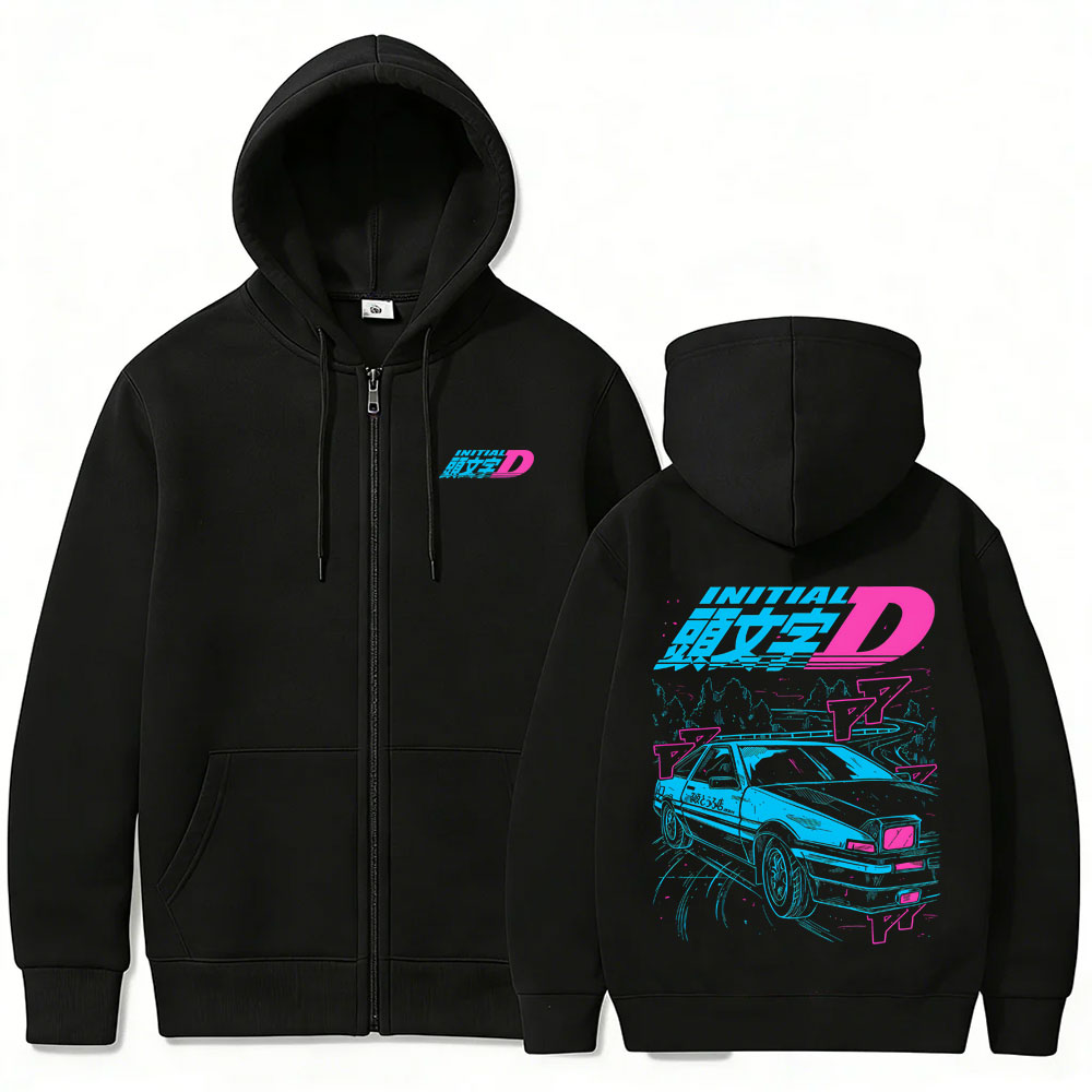 Hoodie Zipper Anime Initial D  - Anime Merch Shopping ulasan dan harga