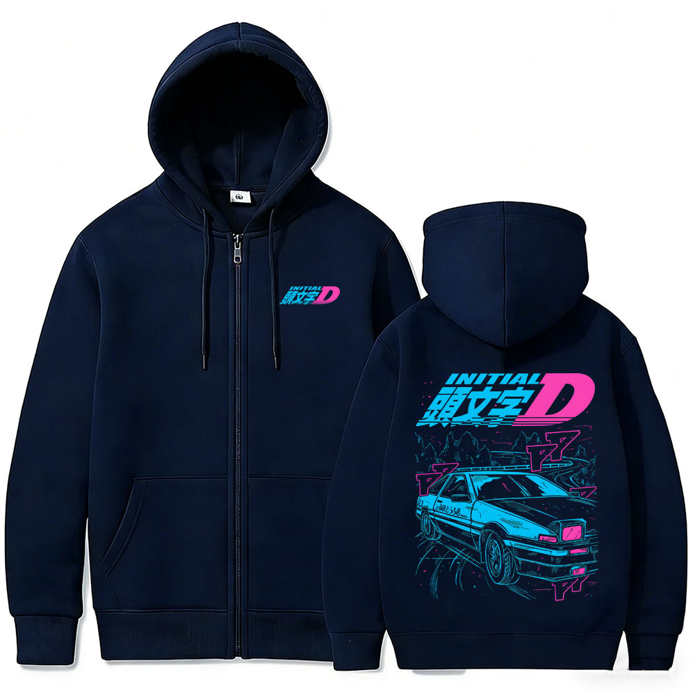 Hoodie Zipper Anime Initial D  - Anime Merch Shopping ulasan dan harga