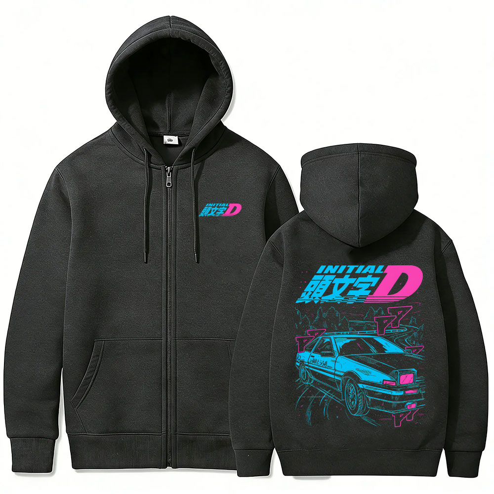 Hoodie Zipper Anime Initial D  - Anime Merch Shopping ulasan dan harga